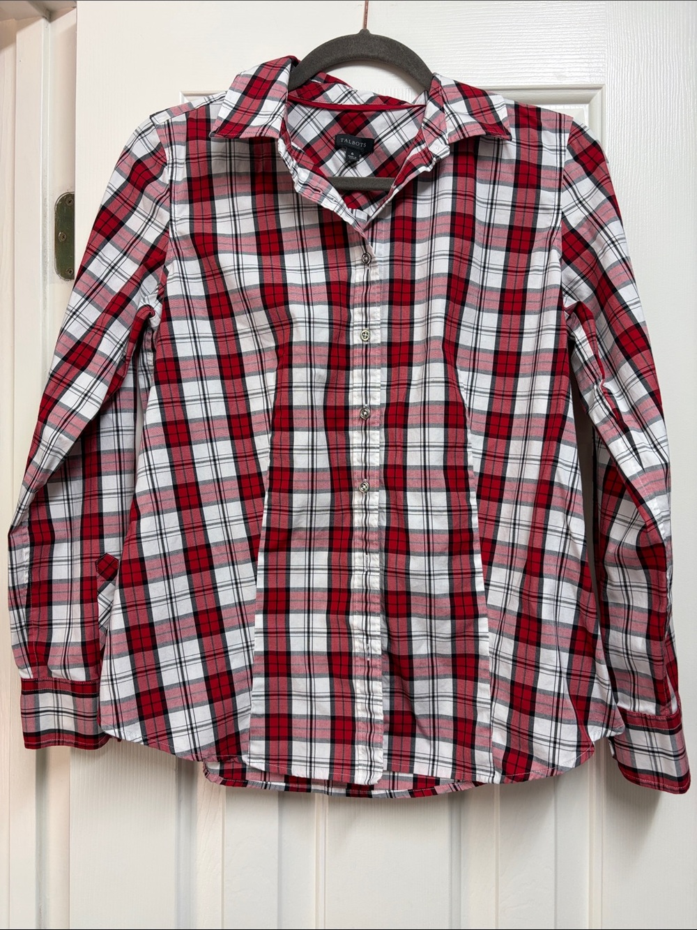 Talbots Red Plaid Button-Front Shirt